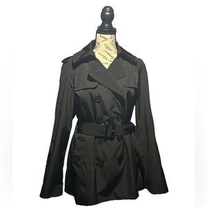London Fog | Double Breasted Belted Black Coat 🌸